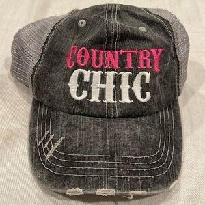 Country Chic Hat Cap Snapback Mesh Katydid EUC